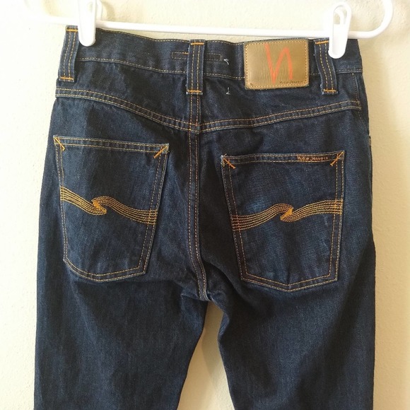 Nudie Jeans Co Men's Organic Cotton Button Fly Jeans Dark Wash Denim 28x34 - Picture 11 of 12